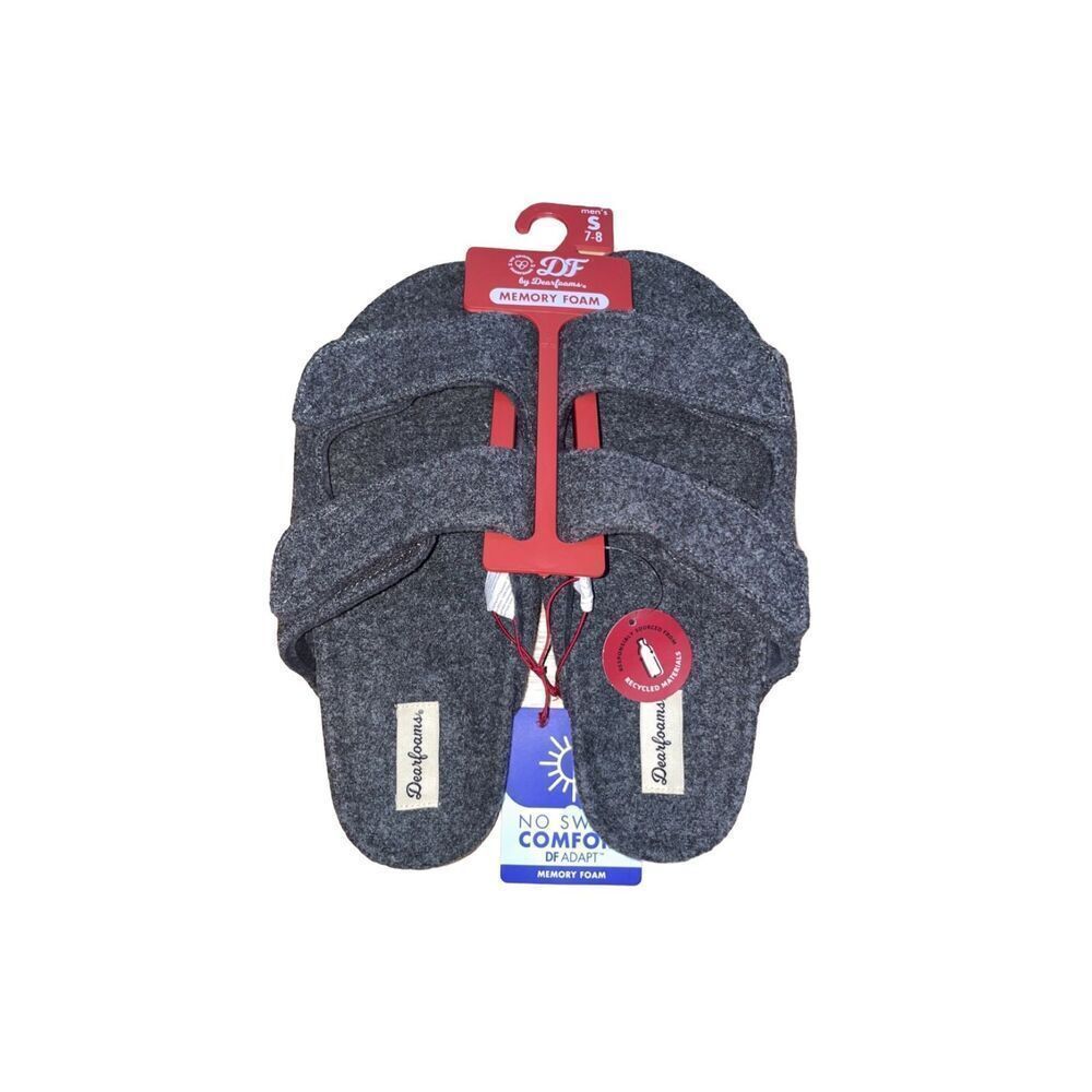 Dearfoams Men's Maddox Wool Blend Strap Slides Size Small (7-8) NWT